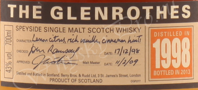 Glenrothes 1998 year