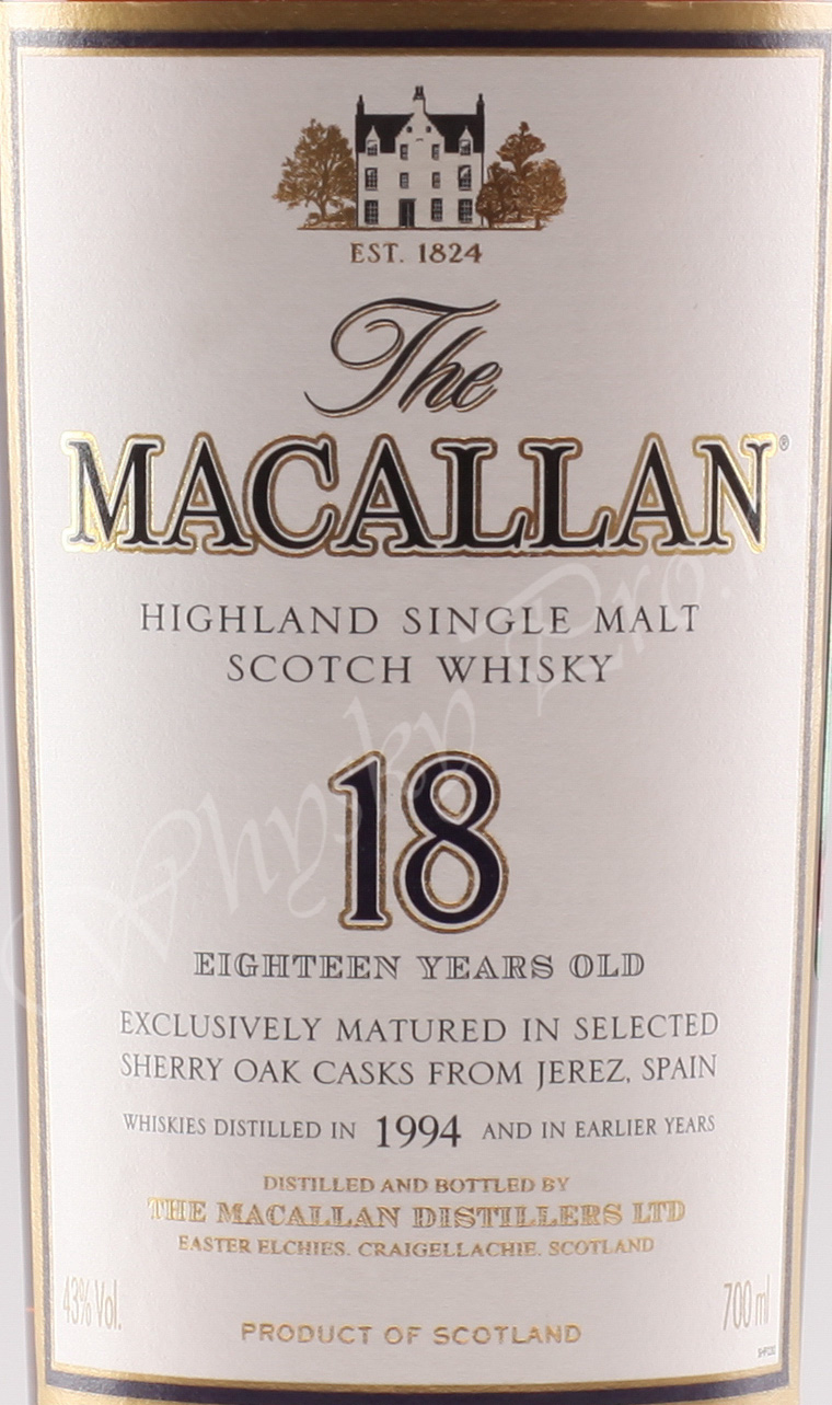 Macallan 18 years Sherry Oak