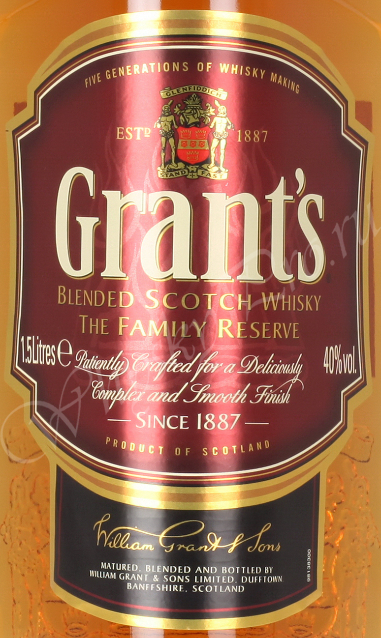 Виски Шотландский виски Грантс Фамили Резерв виски Grants Family Reserve 1.5 l