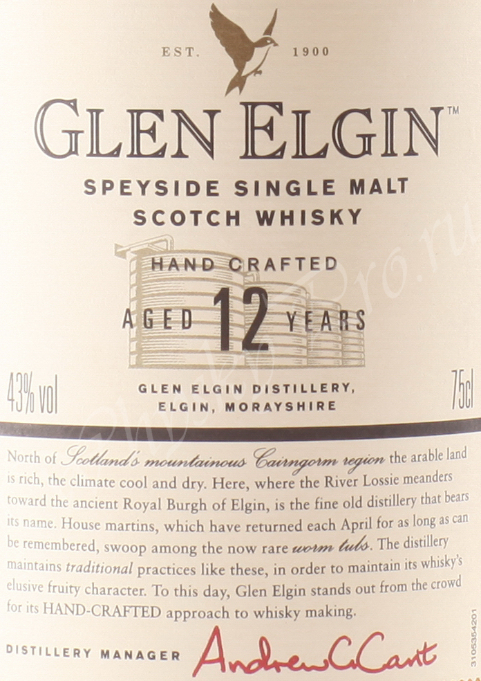 виски Глен Элгин 12 лет виски	Шотландский виски Glen Elgin 12 years