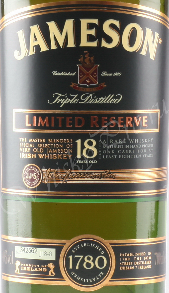 Jameson 18 years Limited Reserve